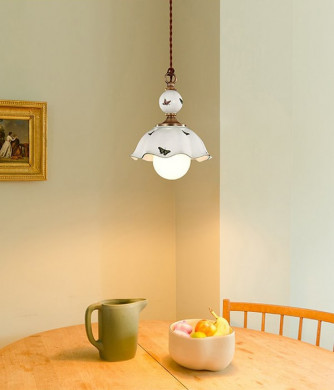 버터린 화이트 공 도자기 1등, 2등, 3등 펜던트전등 식탁등